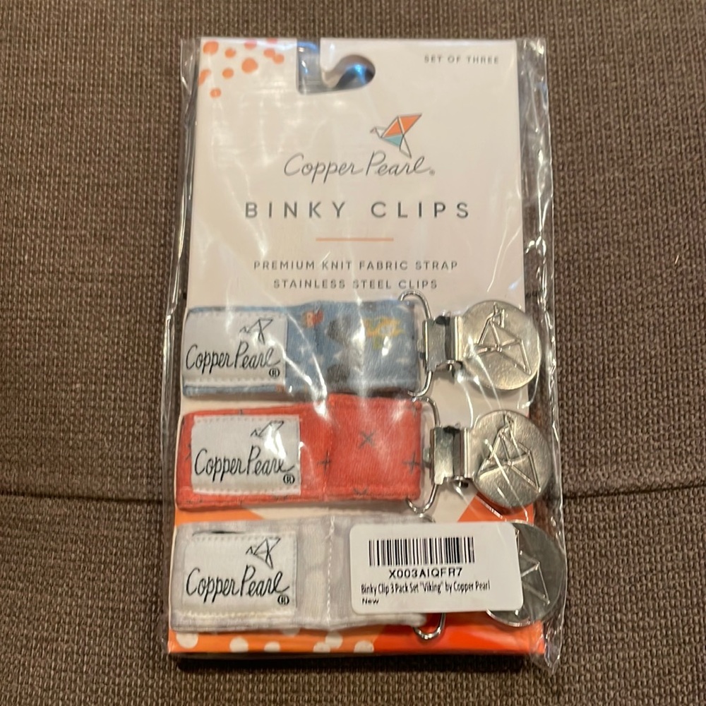 Copper Pearl Binky Clips